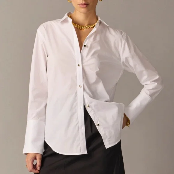 J. Crew Garçon Tuxedo Cotton Poplin Shirt - Picture 1 of 16